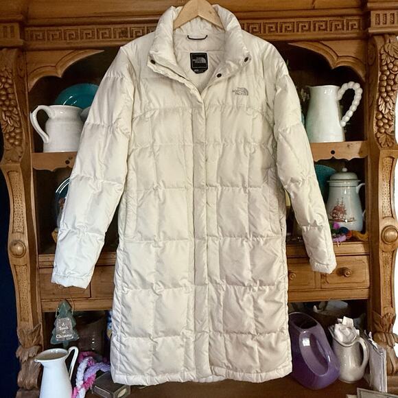 The North Face Jackets & Blazers - The North Face Long Quilted Metropolis Puffer Parka Coat Sz Large White Vintage
